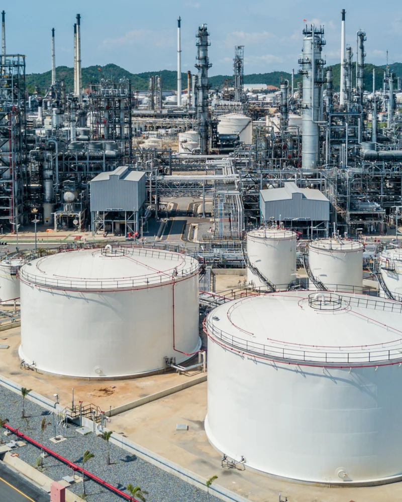 Imagem industrial representativa do segmento Óleo e gás